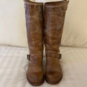 Frye Mid-Calf Boots - Distressed Brown Leather